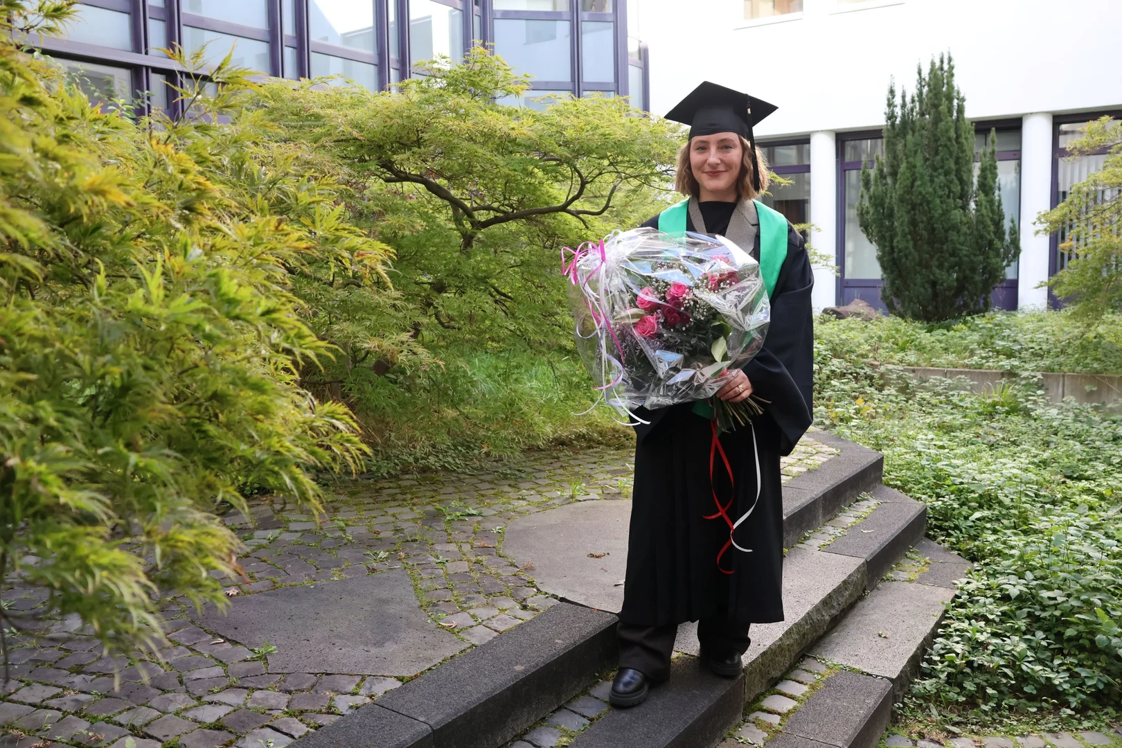 Sophia Falk at her graduation celebration at ZEF