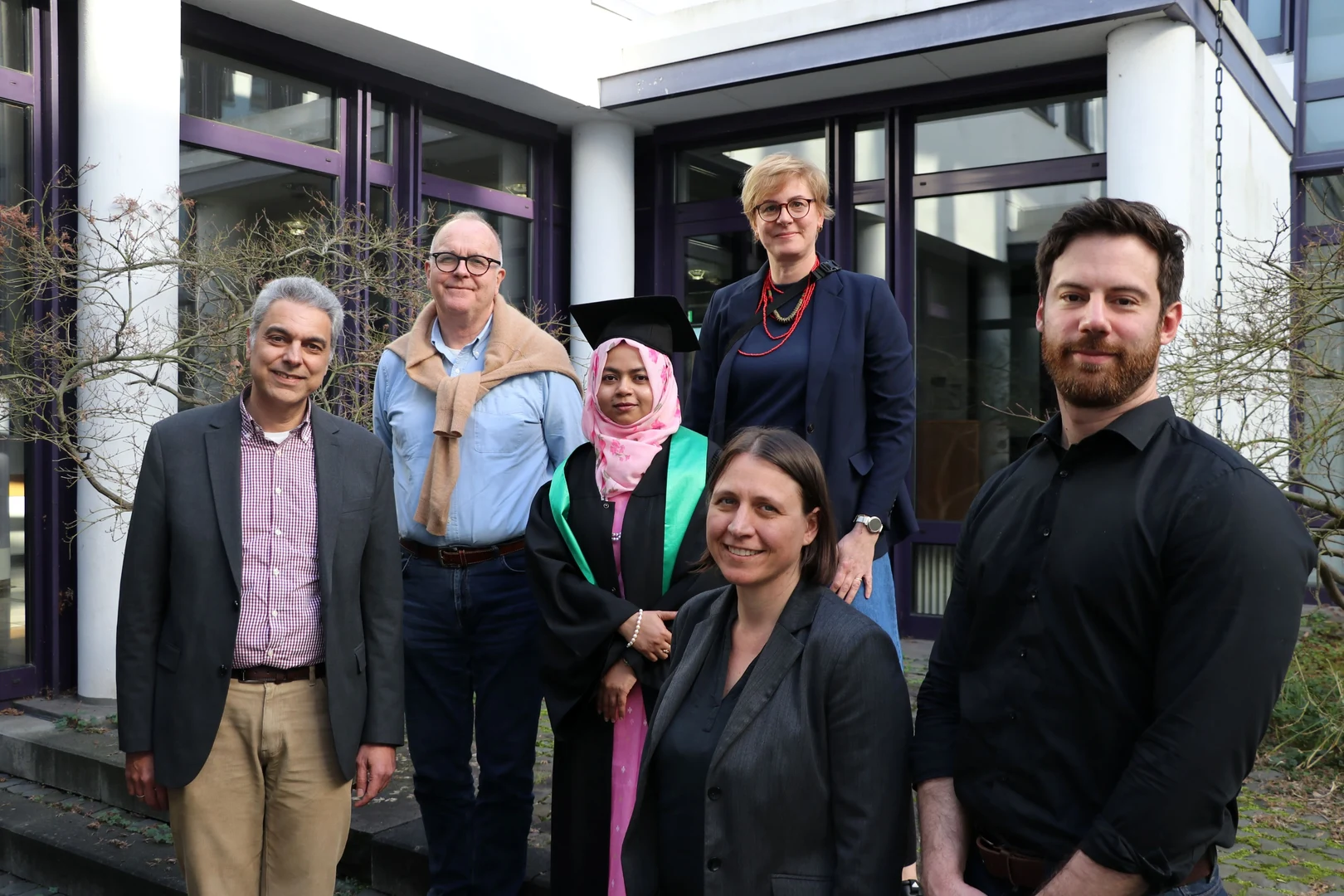 Fariha Farjana (center) with ZEF staff and members of the examination committee at her doctoral graduation