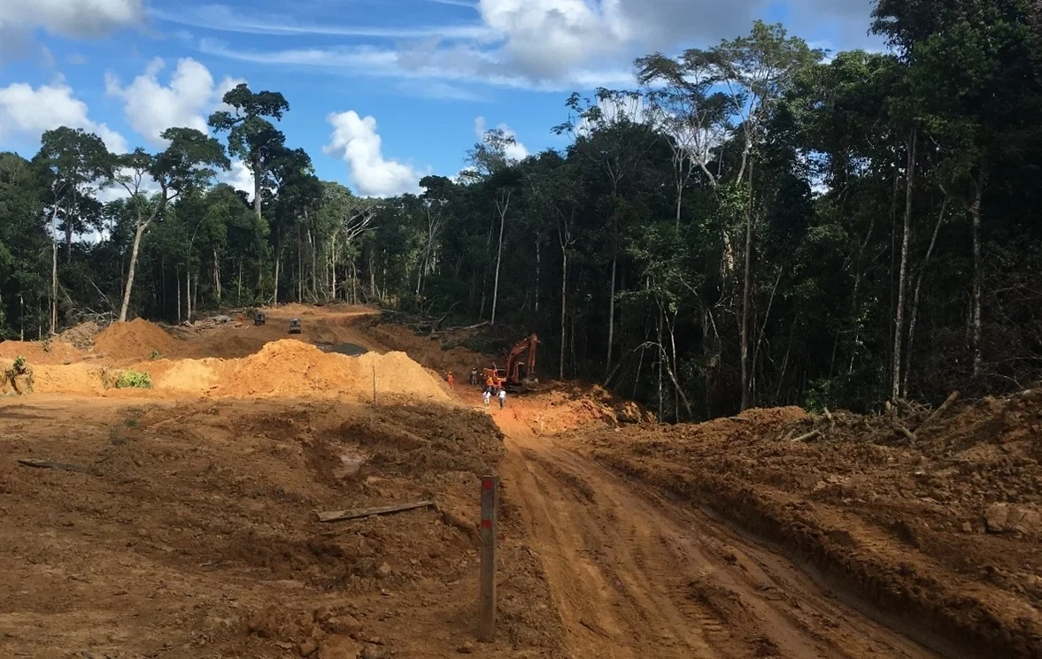 Road opening in Madre de Dios, Peru