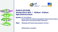 Mapping and measuring ecosystem services - Public lecture by Dr. Tim Cadman